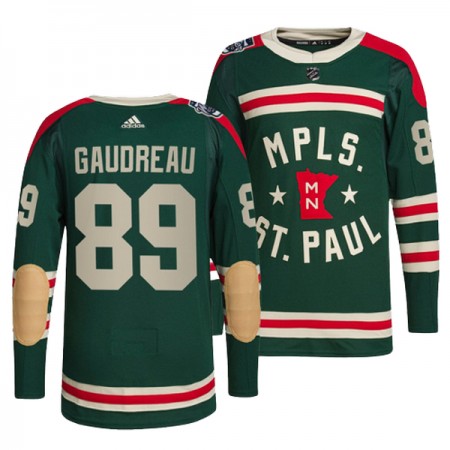 Minnesota Wild Dresy Frederick Gaudreau 89 Adidas Zelená Winter Classic Authentic - Pánské